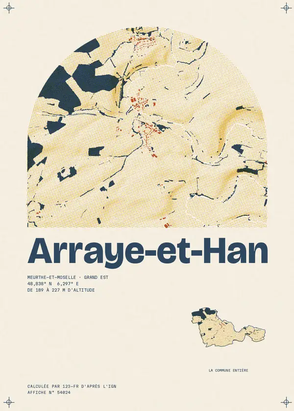 Affiche de Arraye-et-Han, calculée par 123-fr d'après l'IGN