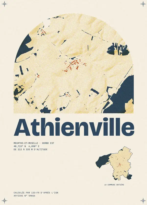 Affiche de Athienville, calculée par 123-fr d'après l'IGN