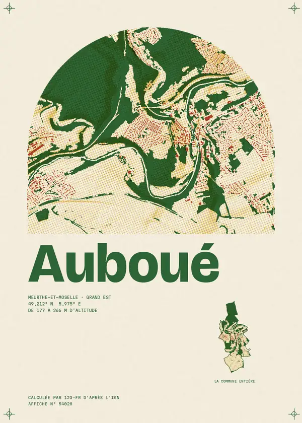 Affiche de Auboué, calculée par 123-fr d'après l'IGN