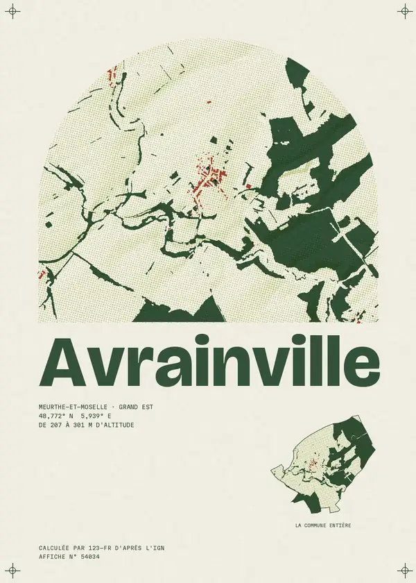Affiche de Avrainville, calculée par 123-fr d'après l'IGN