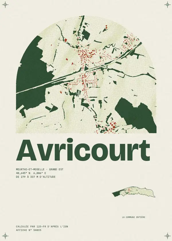 Affiche de Avricourt, calculée par 123-fr d'après l'IGN