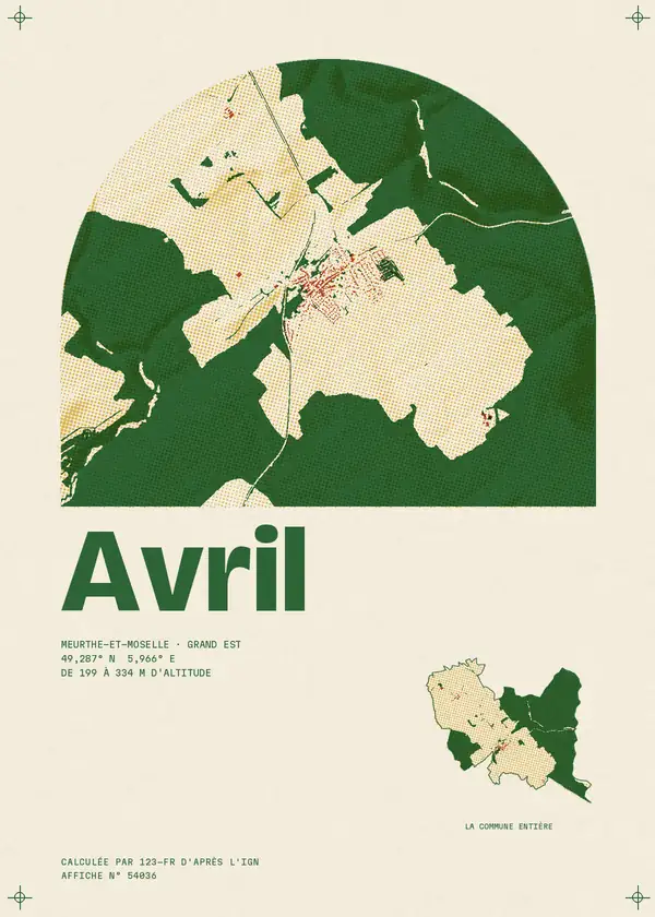 Affiche de Avril, calculée par 123-fr d'après l'IGN