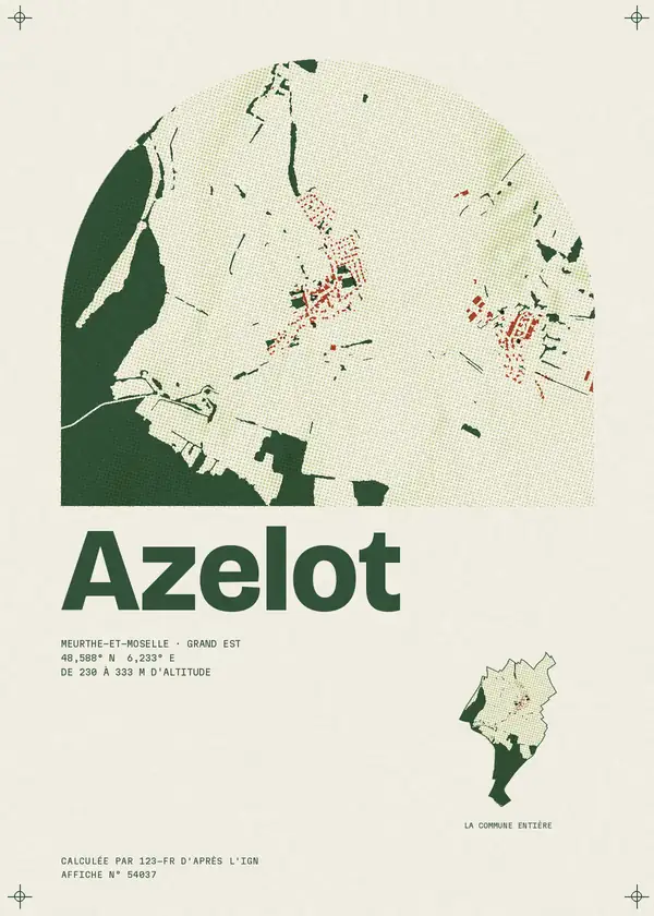 Affiche de Azelot, calculée par 123-fr d'après l'IGN