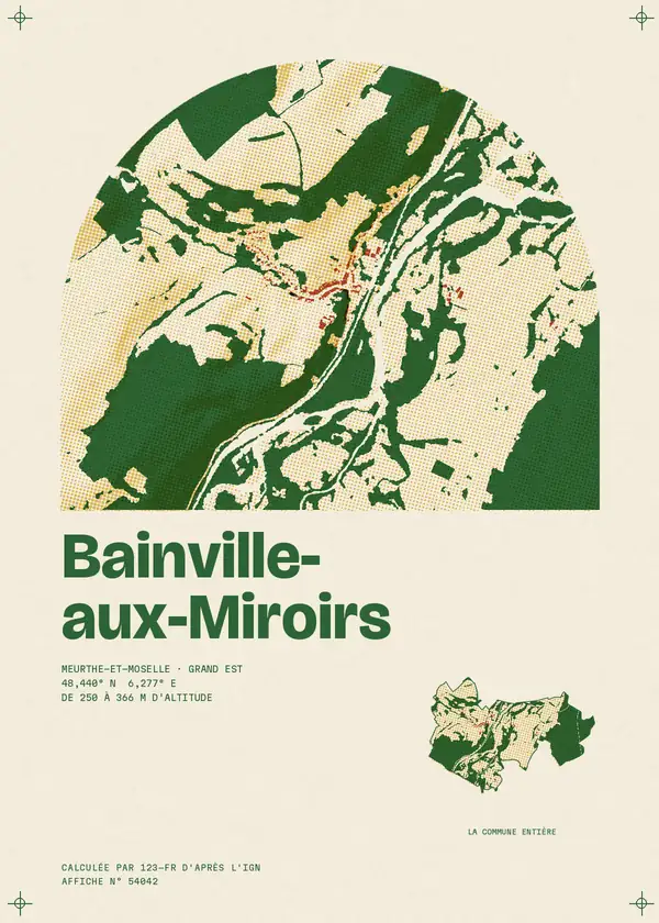 Affiche de Bainville-aux-Miroirs, calculée par 123-fr d'après l'IGN