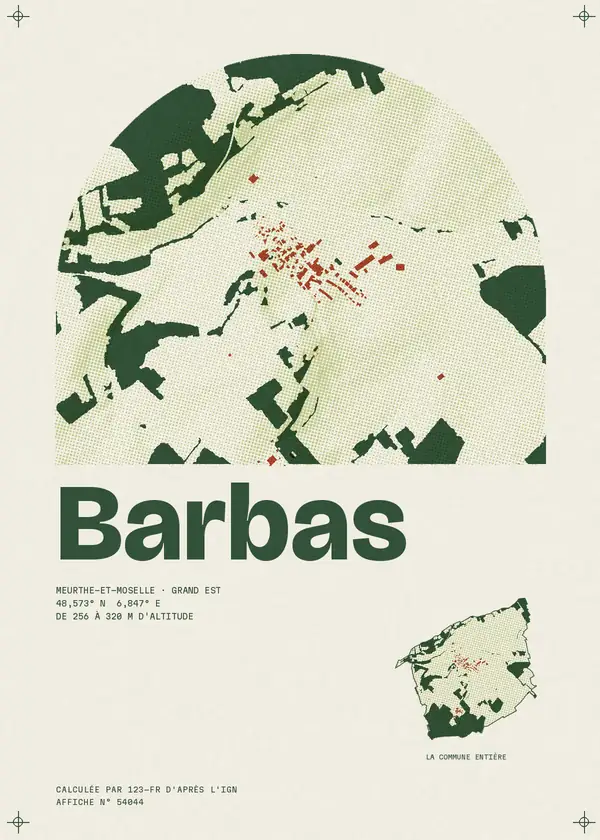 Affiche de Barbas, calculée par 123-fr d'après l'IGN