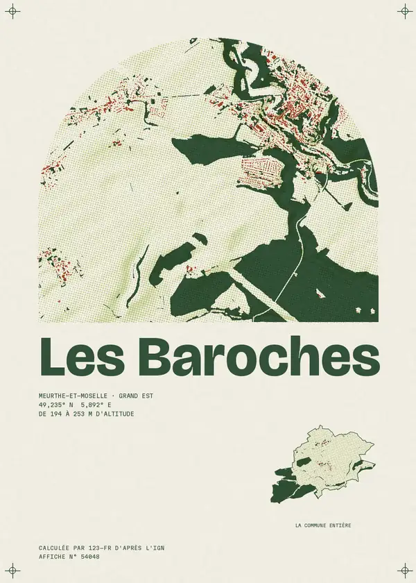 Affiche de Les Baroches, calculée par 123-fr d'après l'IGN