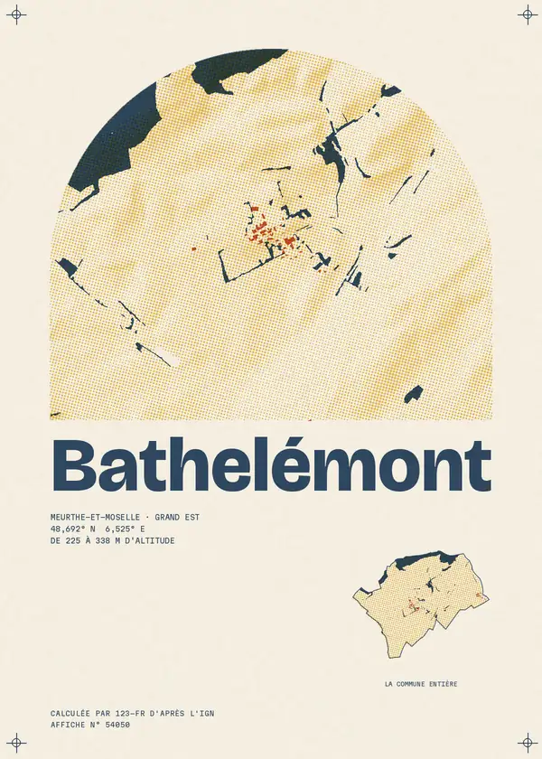 Affiche de Bathelémont, calculée par 123-fr d'après l'IGN