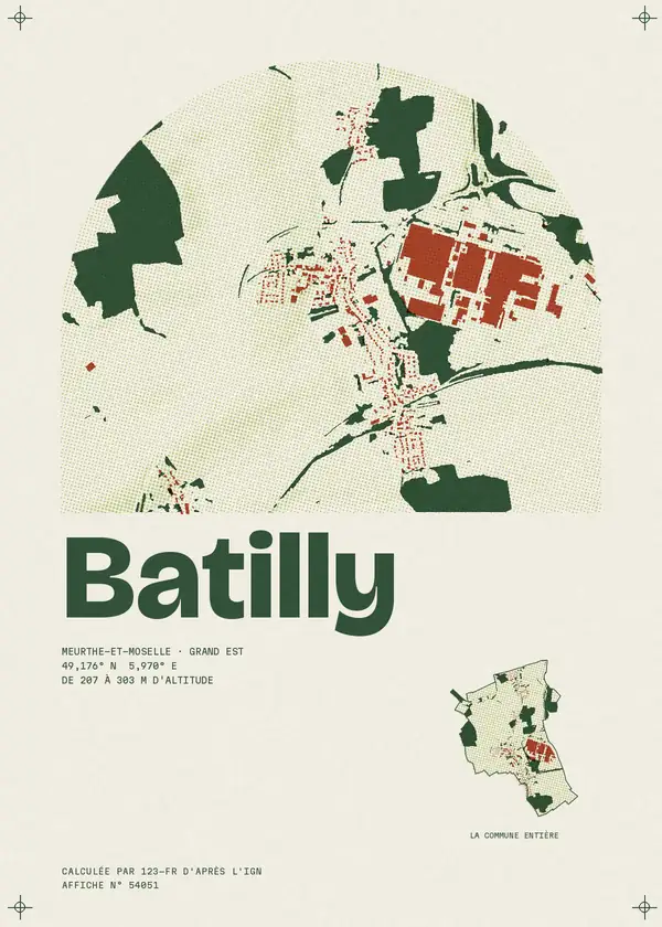 Affiche de Batilly, calculée par 123-fr d'après l'IGN
