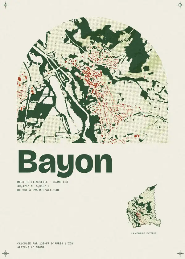Affiche de Bayon, calculée par 123-fr d'après l'IGN