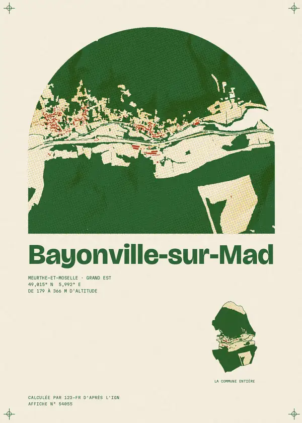 Affiche de Bayonville-sur-Mad, calculée par 123-fr d'après l'IGN