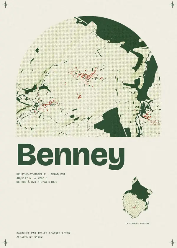 Affiche de Benney, calculée par 123-fr d'après l'IGN