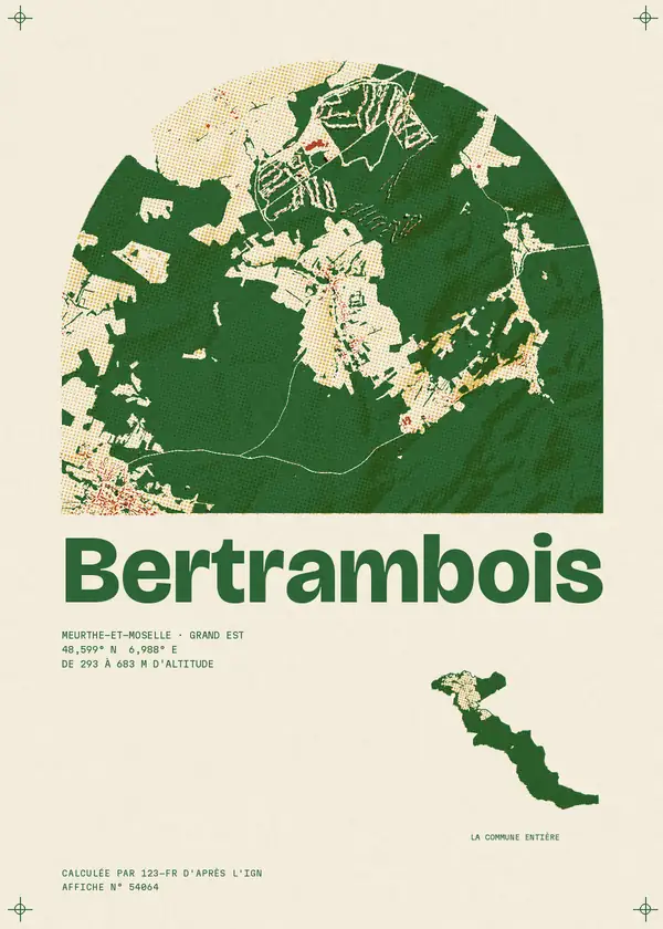 Affiche de Bertrambois, calculée par 123-fr d'après l'IGN