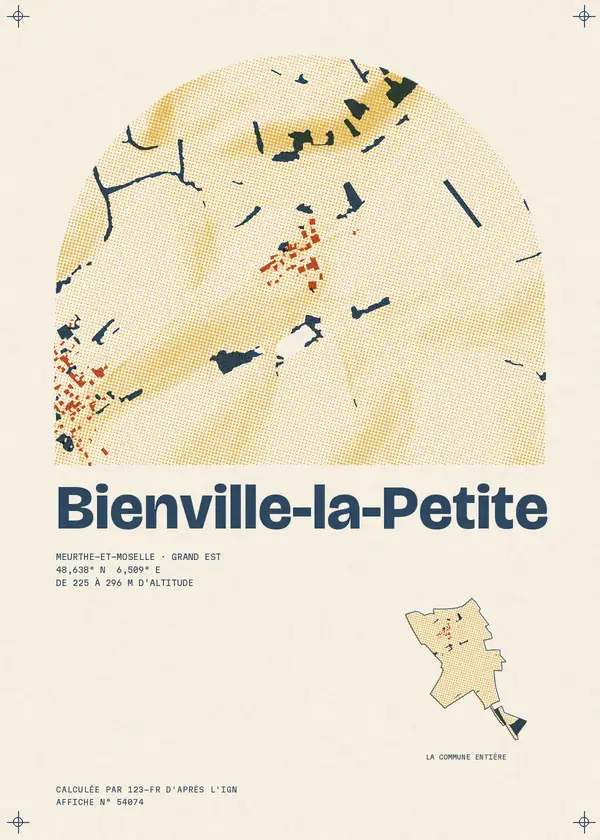 Affiche de Bienville-la-Petite, calculée par 123-fr d'après l'IGN