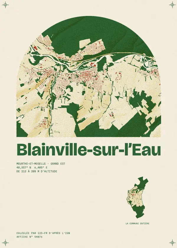 Affiche de Blainville-sur-l'Eau, calculée par 123-fr d'après l'IGN