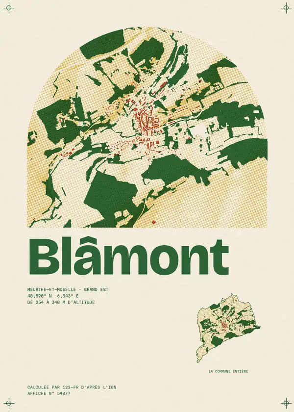 Affiche de Blâmont, calculée par 123-fr d'après l'IGN