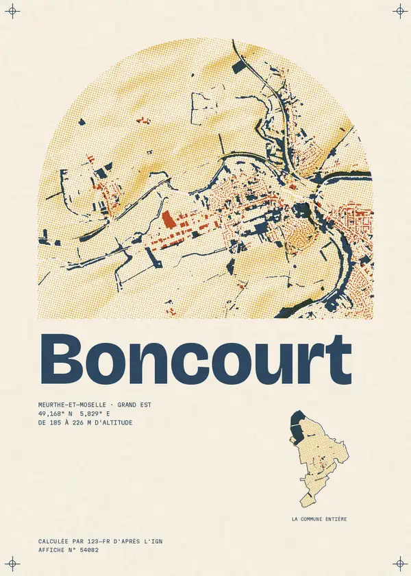 Affiche de Boncourt, calculée par 123-fr d'après l'IGN