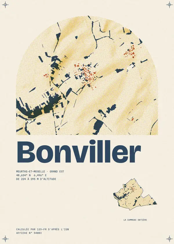Affiche de Bonviller, calculée par 123-fr d'après l'IGN