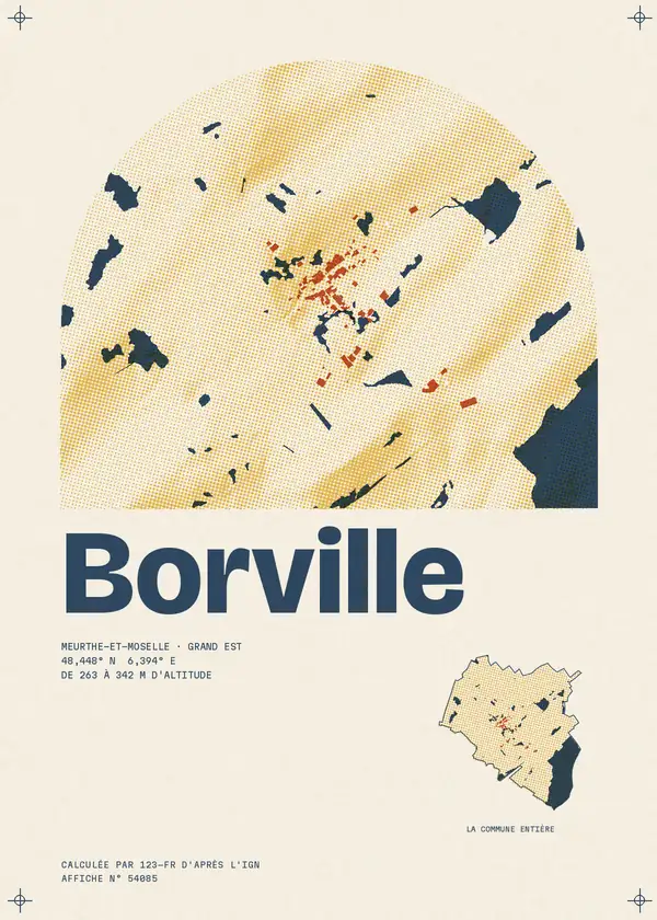 Affiche de Borville, calculée par 123-fr d'après l'IGN