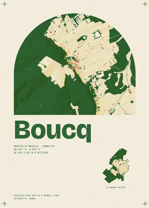 Affiche de Boucq, calculée par 123-fr d'après l'IGN