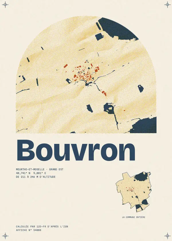Affiche de Bouvron, calculée par 123-fr d'après l'IGN
