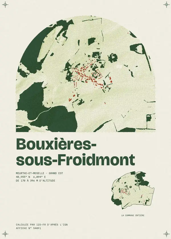 Affiche de Bouxières-sous-Froidmont, calculée par 123-fr d'après l'IGN