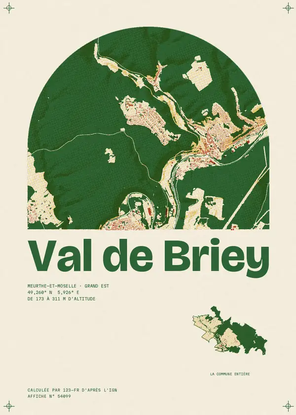 Affiche de Val de Briey, calculée par 123-fr d'après l'IGN
