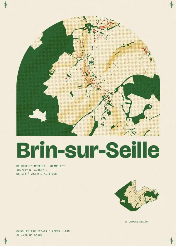 Affiche de Brin-sur-Seille, calculée par 123-fr d'après l'IGN