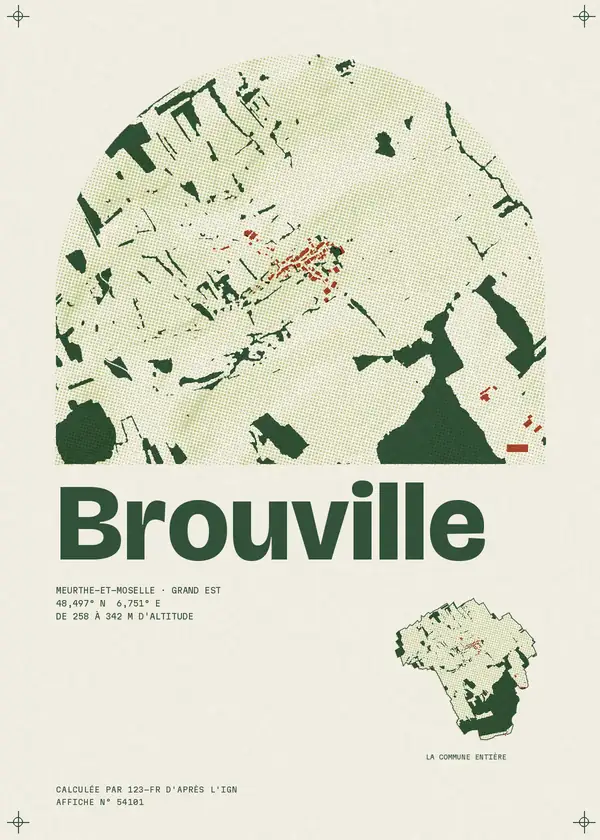 Affiche de Brouville, calculée par 123-fr d'après l'IGN