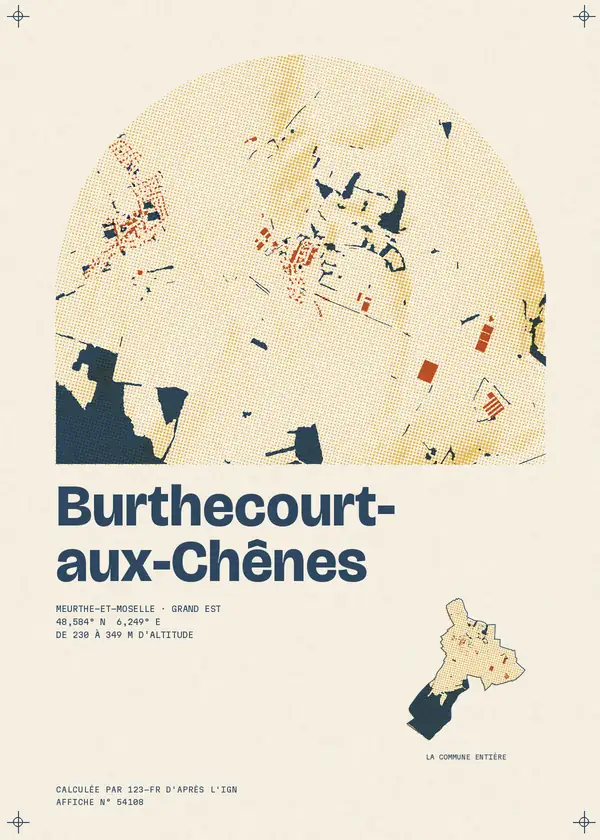 Affiche de Burthecourt-aux-Chênes, calculée par 123-fr d'après l'IGN
