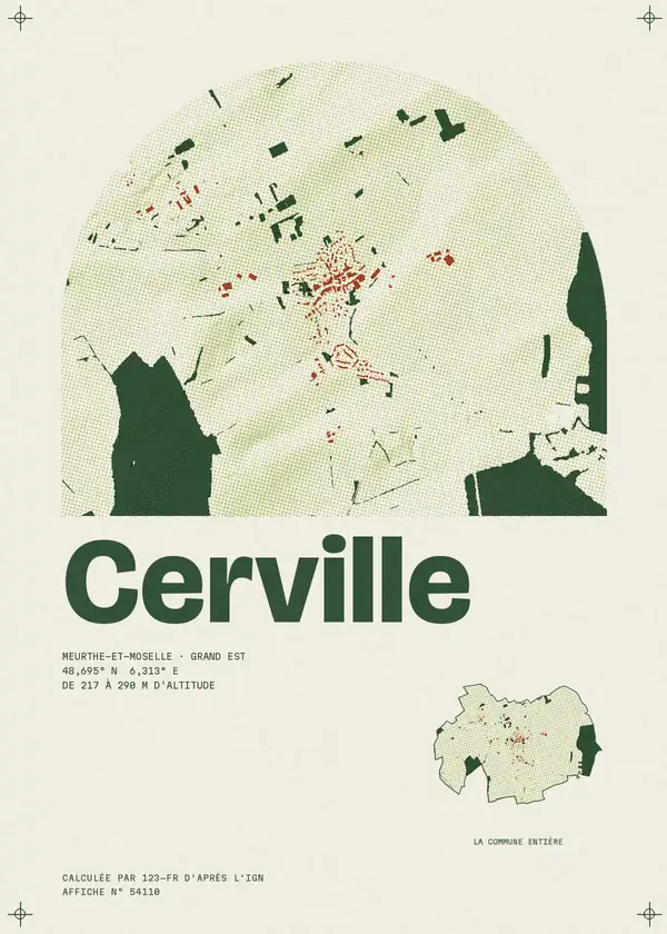 Affiche de Cerville, calculée par 123-fr d'après l'IGN