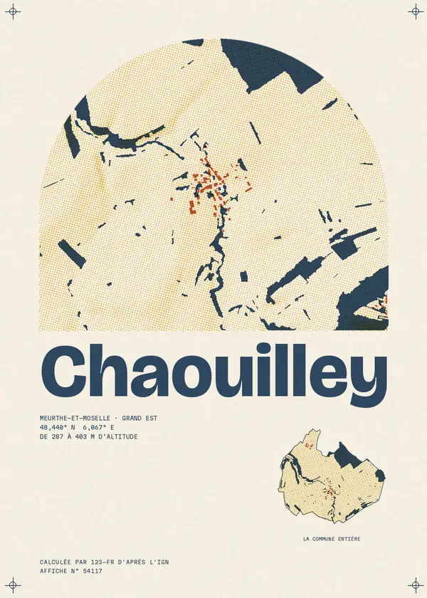 Affiche de Chaouilley, calculée par 123-fr d'après l'IGN
