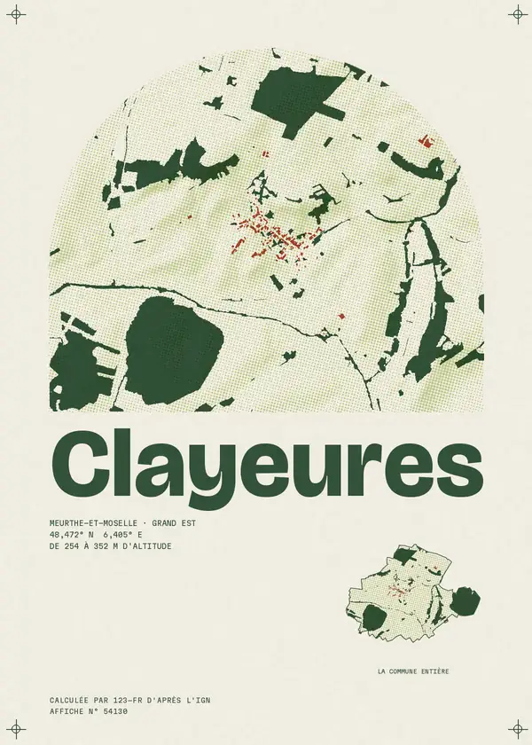 Affiche de Clayeures, calculée par 123-fr d'après l'IGN
