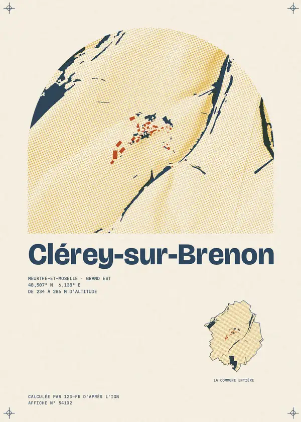 Affiche de Clérey-sur-Brenon, calculée par 123-fr d'après l'IGN