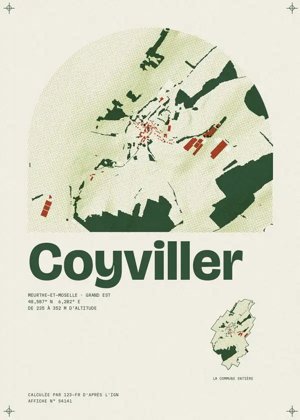 Affiche de Coyviller, calculée par 123-fr d'après l'IGN
