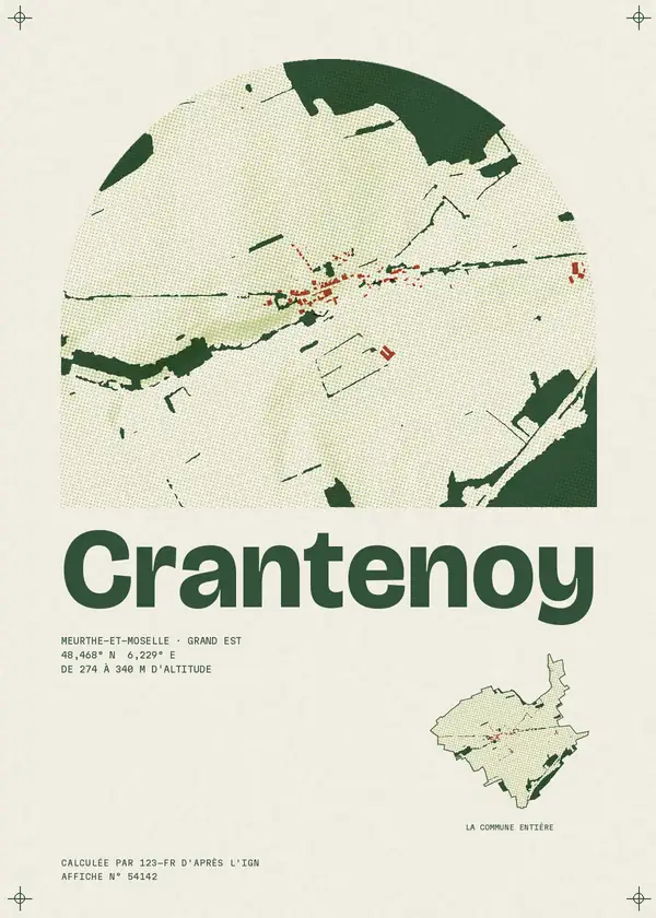 Affiche de Crantenoy, calculée par 123-fr d'après l'IGN