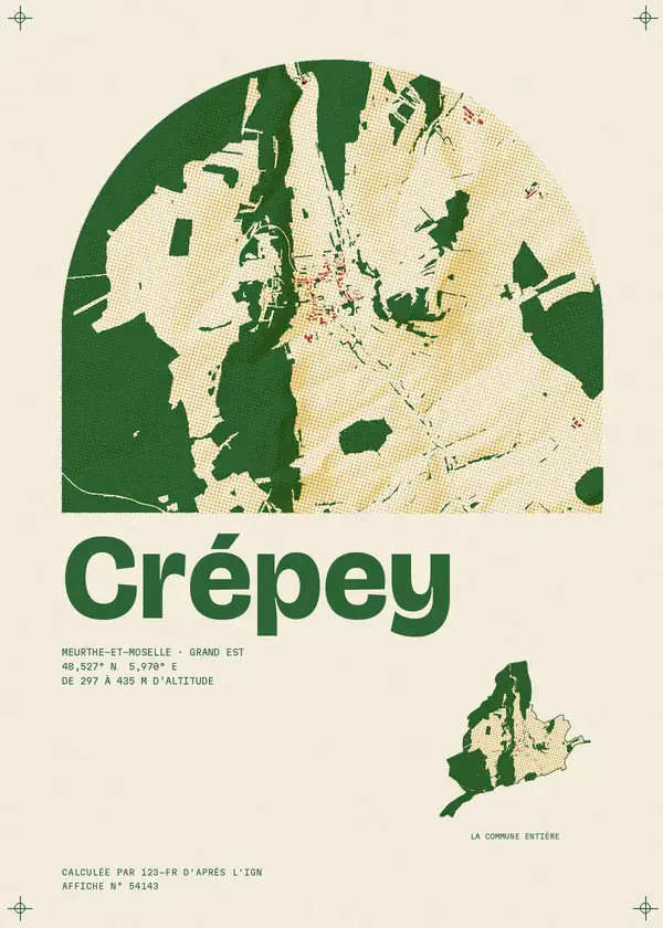 Affiche de Crépey, calculée par 123-fr d'après l'IGN