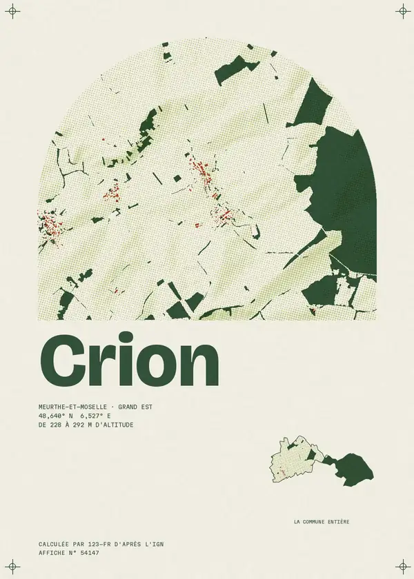 Affiche de Crion, calculée par 123-fr d'après l'IGN