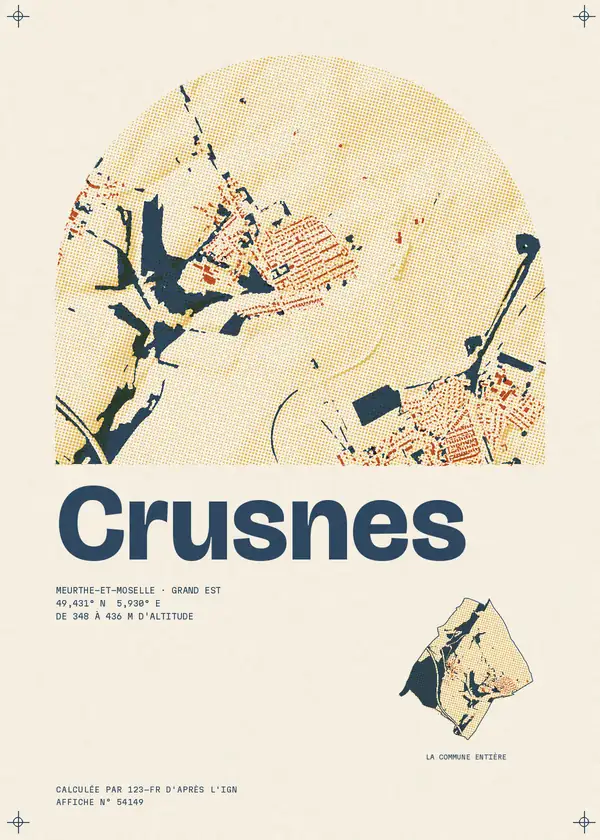 Affiche de Crusnes, calculée par 123-fr d'après l'IGN