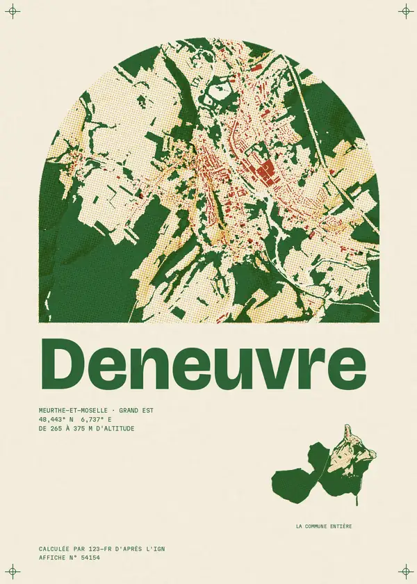 Affiche de Deneuvre, calculée par 123-fr d'après l'IGN