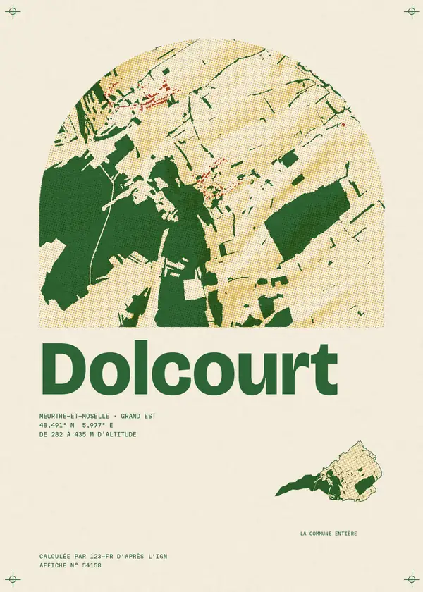 Affiche de Dolcourt, calculée par 123-fr d'après l'IGN