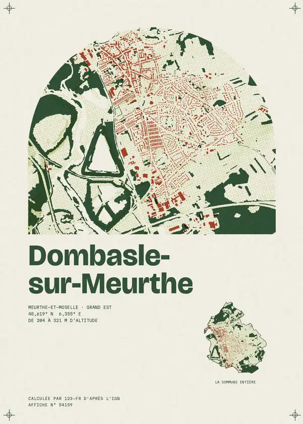 Affiche de Dombasle-sur-Meurthe, calculée par 123-fr d'après l'IGN