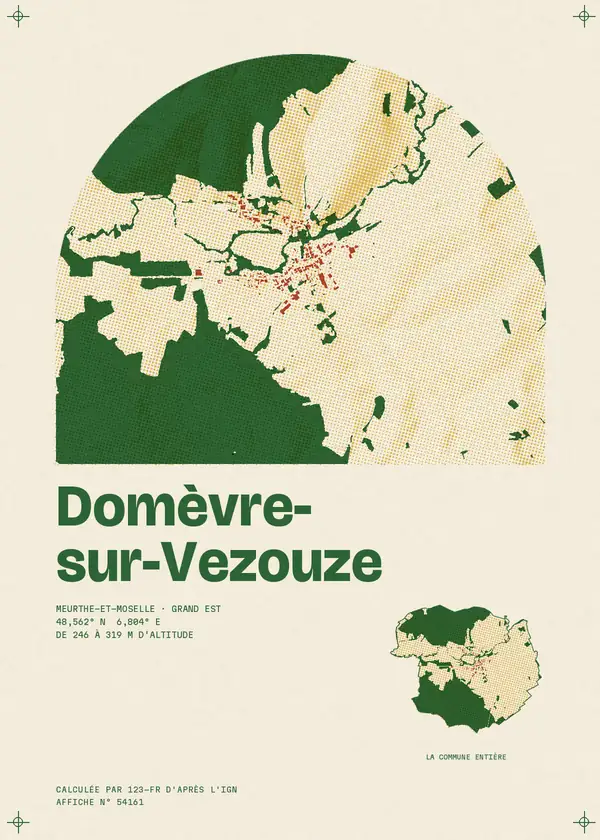 Affiche de Domèvre-sur-Vezouze, calculée par 123-fr d'après l'IGN