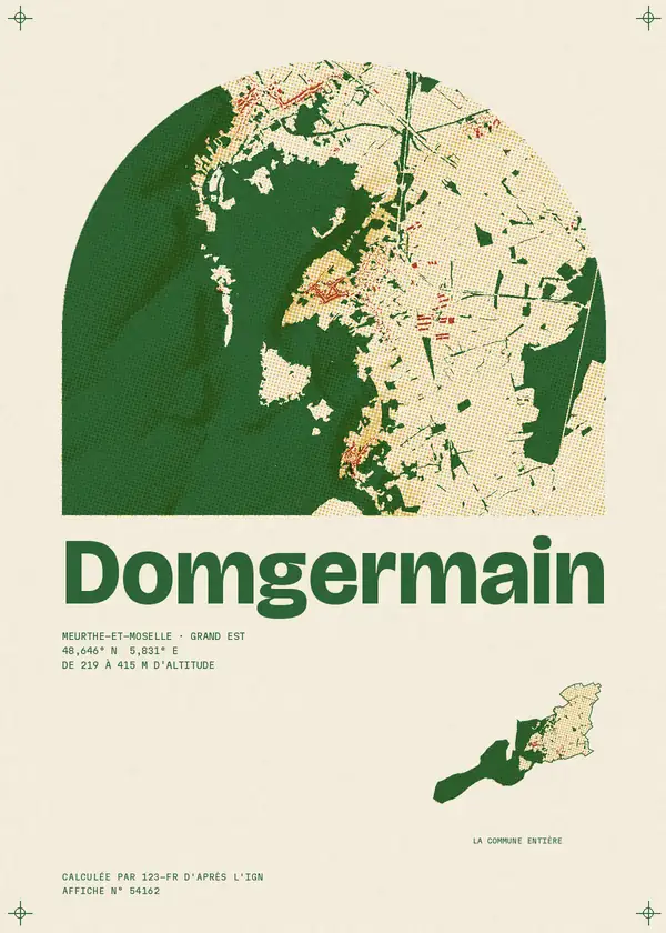 Affiche de Domgermain, calculée par 123-fr d'après l'IGN