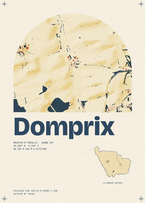 Affiche de Domprix, calculée par 123-fr d'après l'IGN