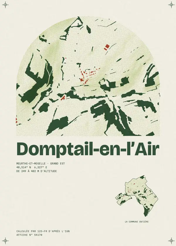 Affiche de Domptail-en-l'Air, calculée par 123-fr d'après l'IGN