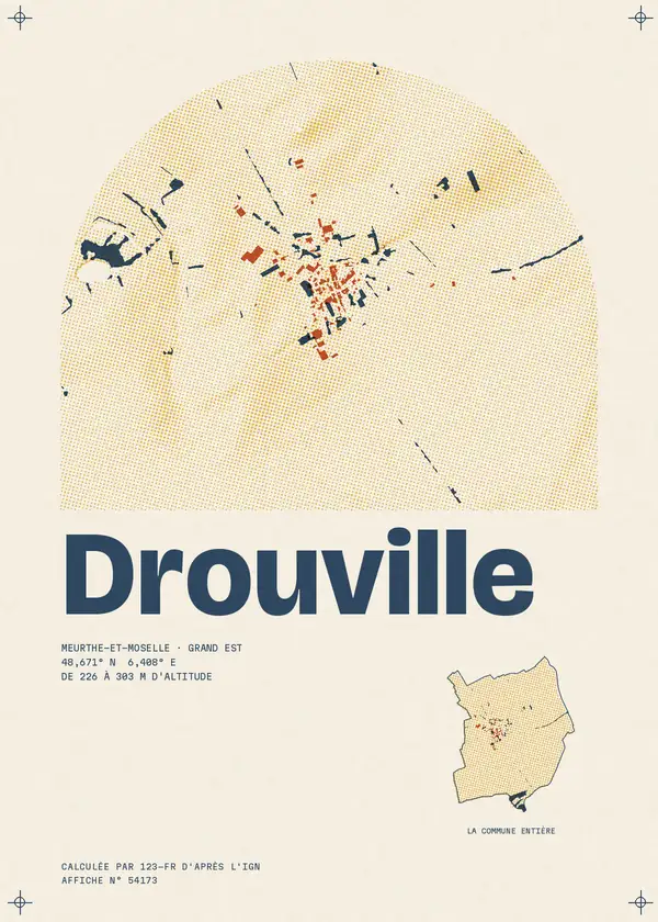 Affiche de Drouville, calculée par 123-fr d'après l'IGN