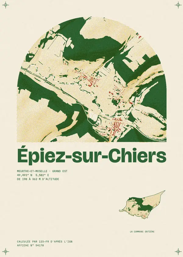 Affiche de Épiez-sur-Chiers, calculée par 123-fr d'après l'IGN