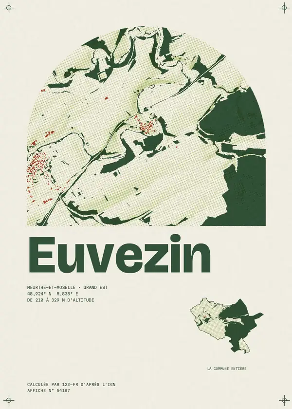 Affiche de Euvezin, calculée par 123-fr d'après l'IGN