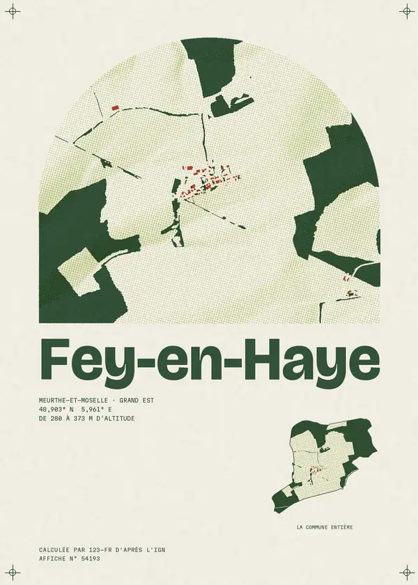 Affiche de Fey-en-Haye, calculée par 123-fr d'après l'IGN