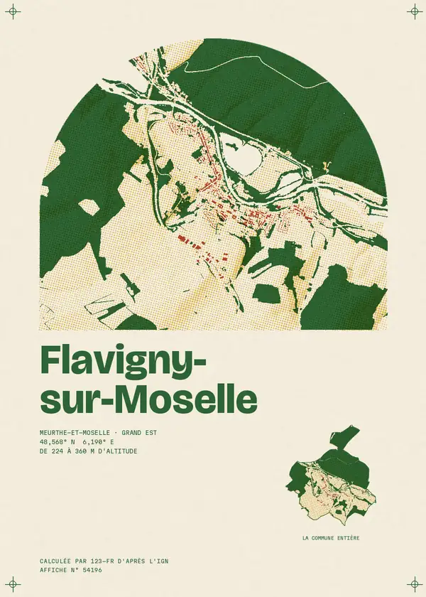 Affiche de Flavigny-sur-Moselle, calculée par 123-fr d'après l'IGN
